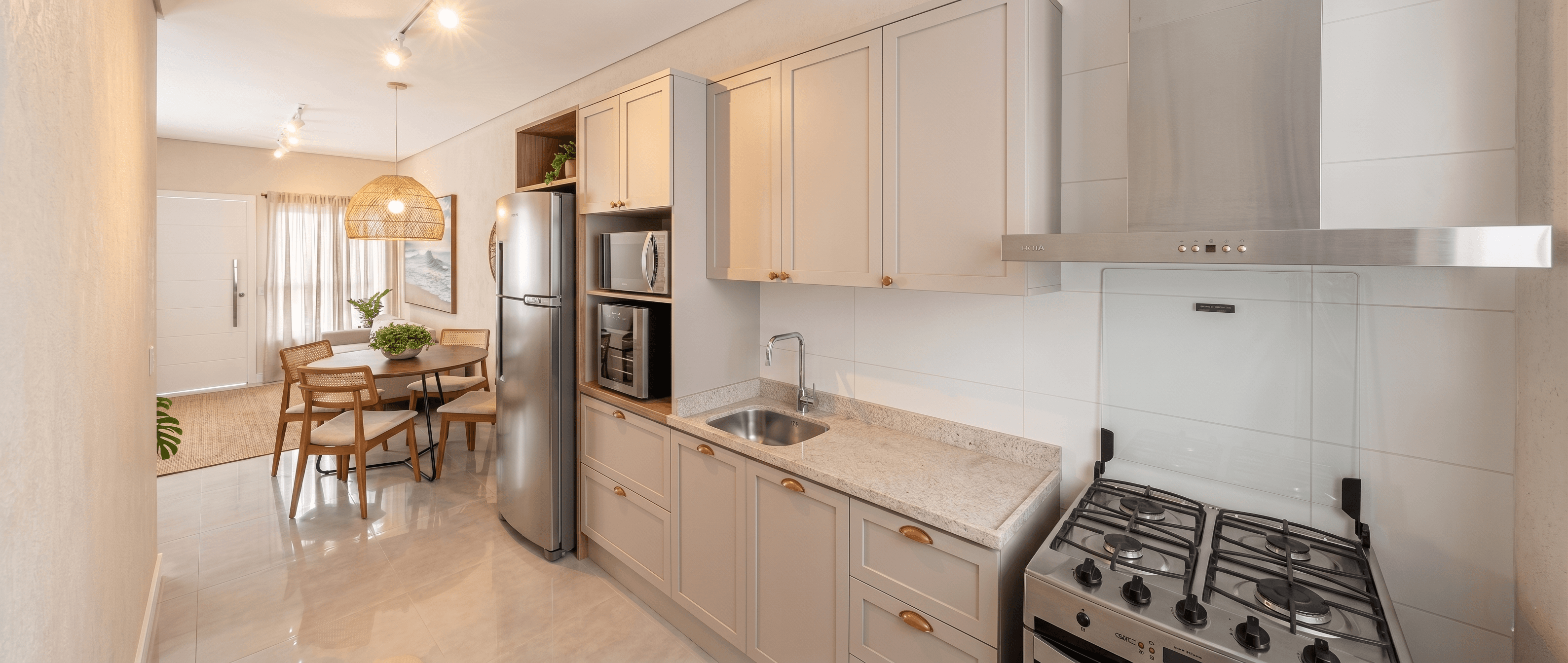 Cozinha integrada do Residencial Albatroz